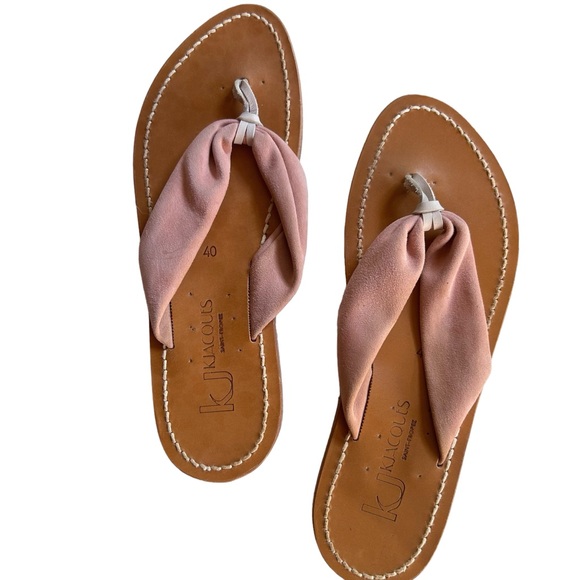 k. jacques st. tropez pink beige colored flat saba sandals size 40 - Picture 1 of 13